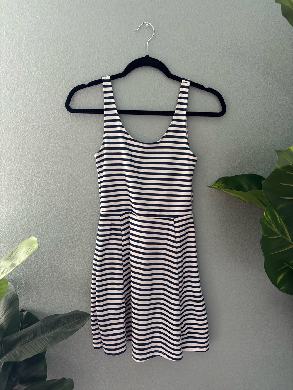 H&M Navy and White Striped Scoop Dress
